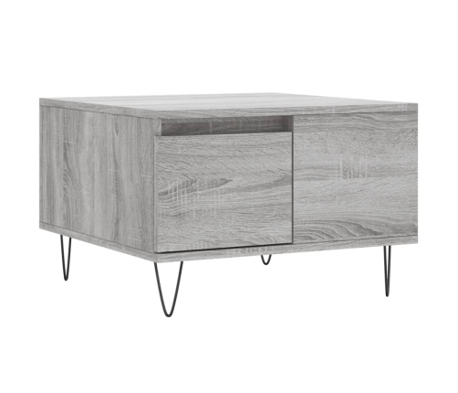 Mesa de centro madera contrachapada gris Sonoma 55x55x36,5 cm