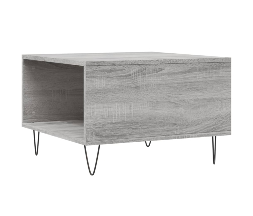 Mesa de centro madera contrachapada gris Sonoma 55x55x36,5 cm