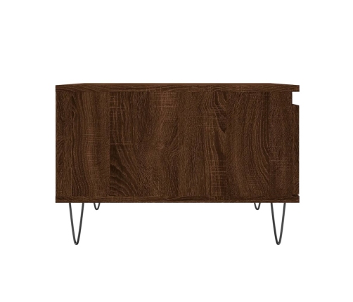 Mesa de centro madera contrachapada roble marrón 55x55x36,5 cm