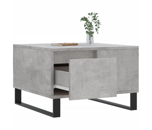 Mesa de centro madera contrachapada gris hormigón 55x55x36,5 cm