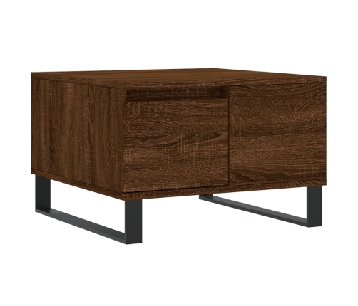 Mesa de centro madera contrachapada roble marrón 55x55x36,5 cm