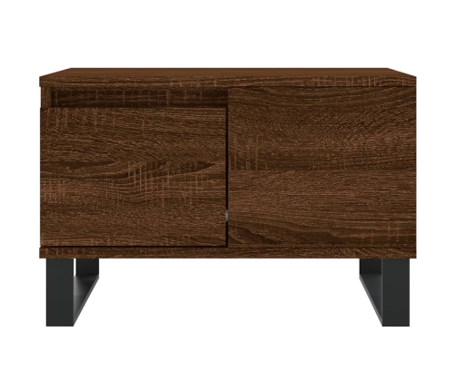 Mesa de centro madera contrachapada roble marrón 55x55x36,5 cm