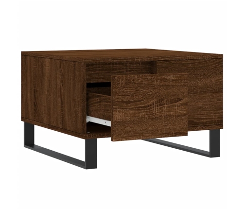 Mesa de centro madera contrachapada roble marrón 55x55x36,5 cm