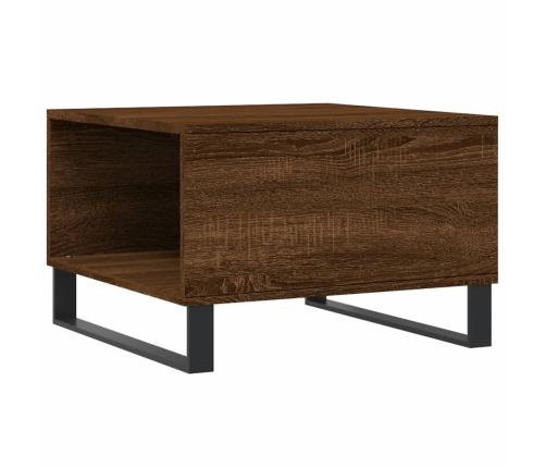 Mesa de centro madera contrachapada roble marrón 55x55x36,5 cm