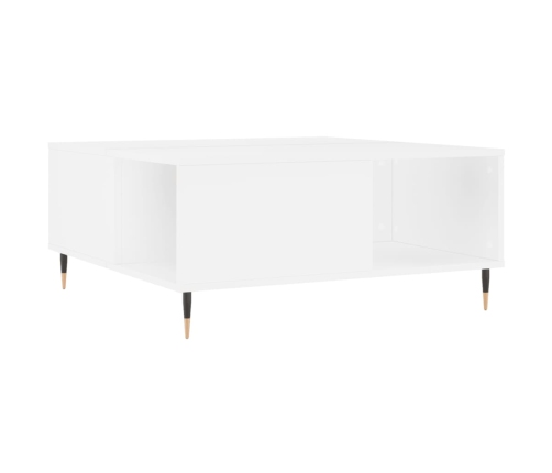 Mesa de centro madera contrachapada blanco 80x80x36,5 cm