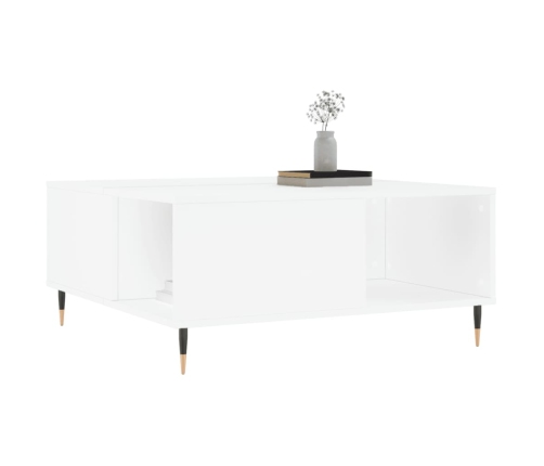 Mesa de centro madera contrachapada blanco 80x80x36,5 cm