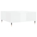 vidaXL Mesa de centro madera contrachapada blanco brillo 80x80x36,5 cm