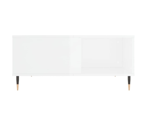 vidaXL Mesa de centro madera contrachapada blanco brillo 80x80x36,5 cm