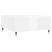 vidaXL Mesa de centro madera contrachapada blanco brillo 80x80x36,5 cm