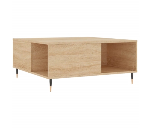 Mesa de centro madera contrachapada roble Sonoma 80x80x36,5 cm