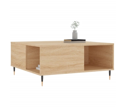 Mesa de centro madera contrachapada roble Sonoma 80x80x36,5 cm