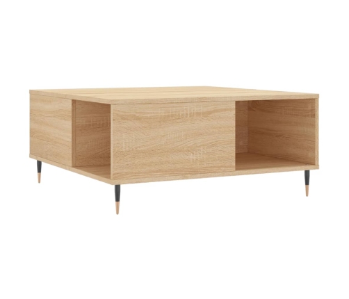 Mesa de centro madera contrachapada roble Sonoma 80x80x36,5 cm