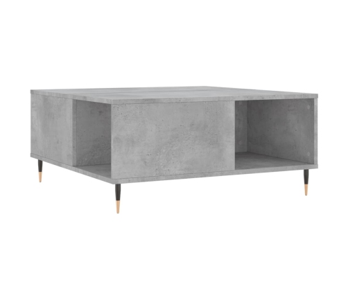 vidaXL Mesa de centro madera contrachapada gris hormigón 80x80x36,5 cm