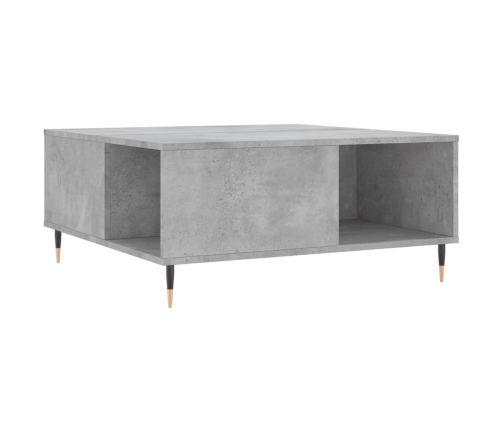 vidaXL Mesa de centro madera contrachapada gris hormigón 80x80x36,5 cm