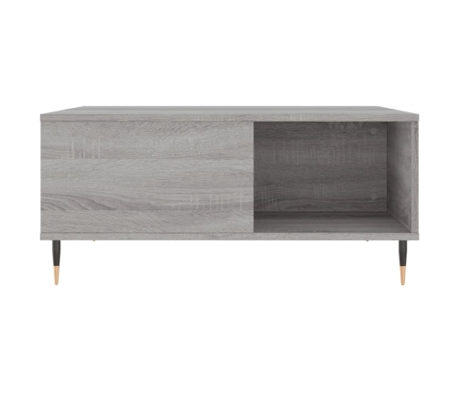 Mesa de centro madera contrachapada gris Sonoma 80x80x36,5 cm