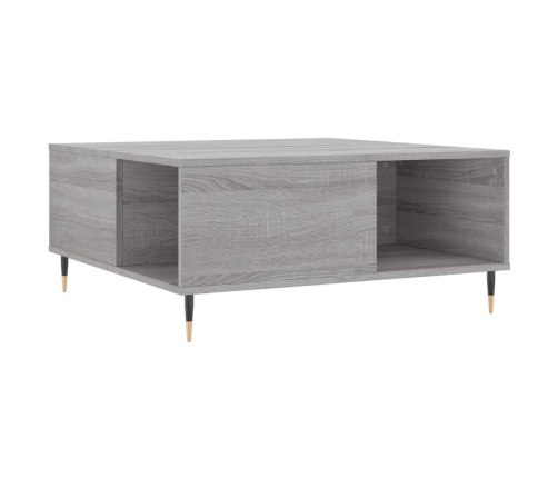 Mesa de centro madera contrachapada gris Sonoma 80x80x36,5 cm