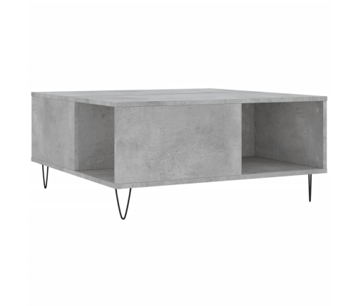 Mesa de centro madera contrachapada gris hormigón 80x80x36,5 cm