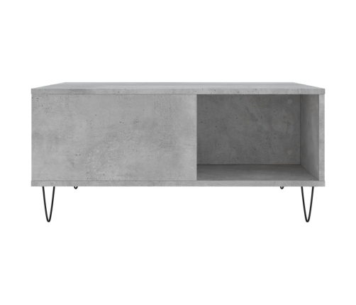 Mesa de centro madera contrachapada gris hormigón 80x80x36,5 cm