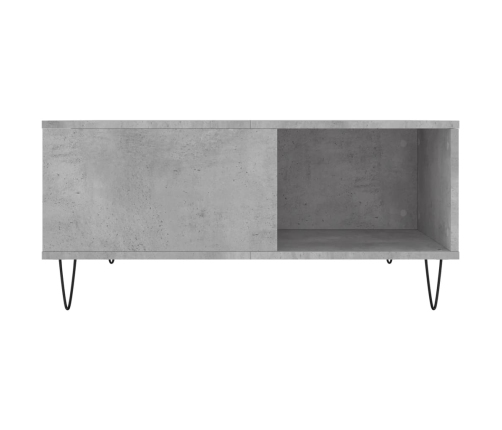 Mesa de centro madera contrachapada gris hormigón 80x80x36,5 cm