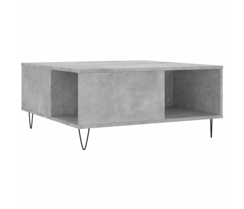 Mesa de centro madera contrachapada gris hormigón 80x80x36,5 cm