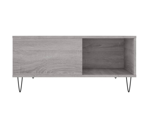 Mesa de centro madera contrachapada gris Sonoma 80x80x36,5 cm