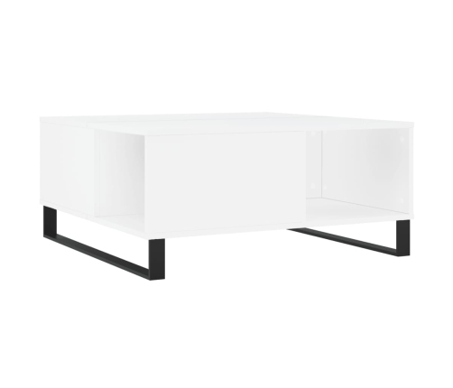 Mesa de centro madera contrachapada blanco 80x80x36,5 cm