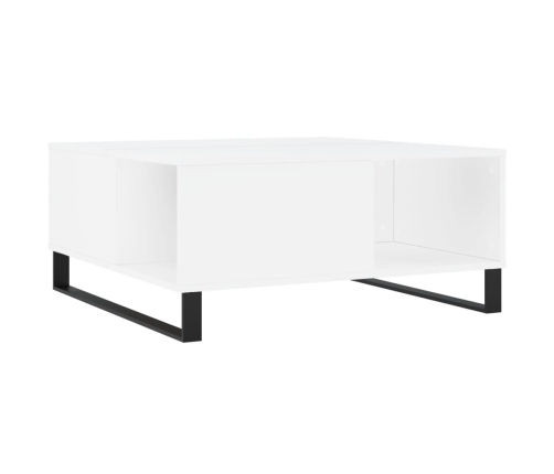 vidaXL Mesa de centro madera contrachapada blanco 80x80x36,5 cm