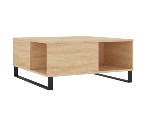 Mesa de centro madera contrachapada roble Sonoma 80x80x36,5 cm