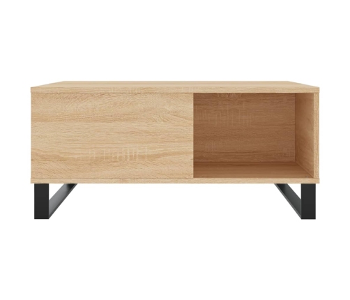 Mesa de centro madera contrachapada roble Sonoma 80x80x36,5 cm