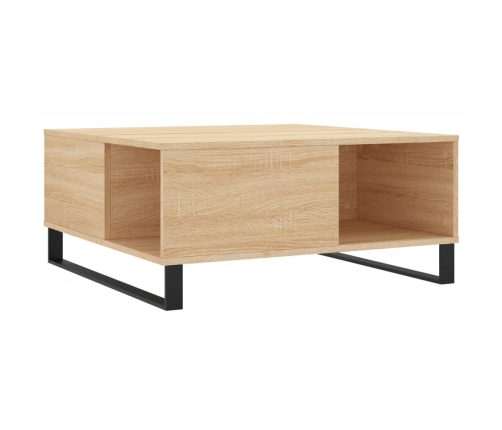 Mesa de centro madera contrachapada roble Sonoma 80x80x36,5 cm