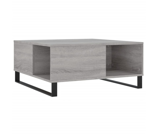 Mesa de centro madera contrachapada gris Sonoma 80x80x36,5 cm