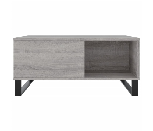 Mesa de centro madera contrachapada gris Sonoma 80x80x36,5 cm