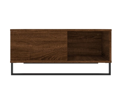 Mesa de centro madera contrachapada roble marrón 80x80x36,5 cm