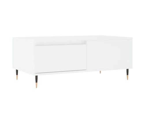 Mesa de centro madera contrachapada blanco 90x50x36,5 cm