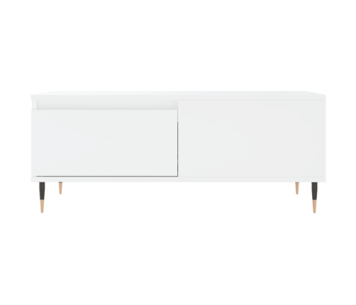 Mesa de centro madera contrachapada blanco 90x50x36,5 cm