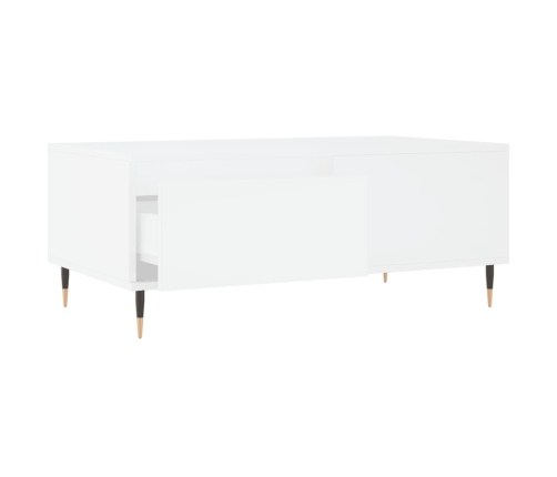 Mesa de centro madera contrachapada blanco 90x50x36,5 cm