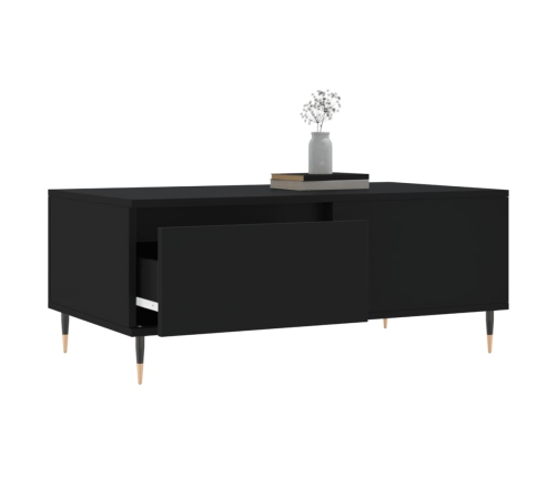 Mesa de centro madera contrachapada negro 90x50x36,5 cm