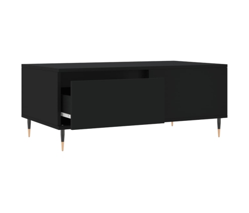 Mesa de centro madera contrachapada negro 90x50x36,5 cm