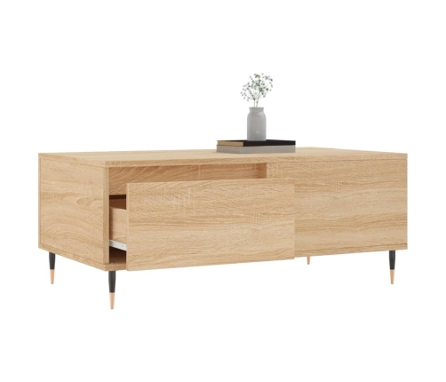 Mesa de centro madera contrachapada roble Sonoma 90x50x36,5 cm