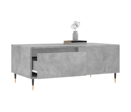 Mesa de centro madera contrachapada gris hormigón 90x50x36,5 cm