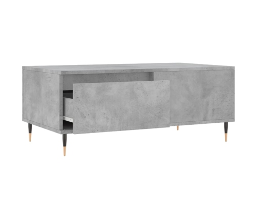 Mesa de centro madera contrachapada gris hormigón 90x50x36,5 cm