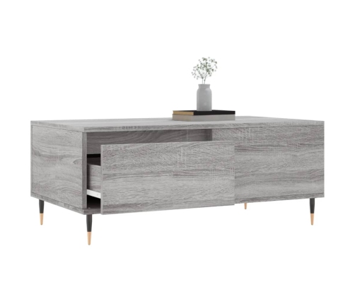 Mesa de centro madera contrachapada gris Sonoma 90x50x36,5 cm