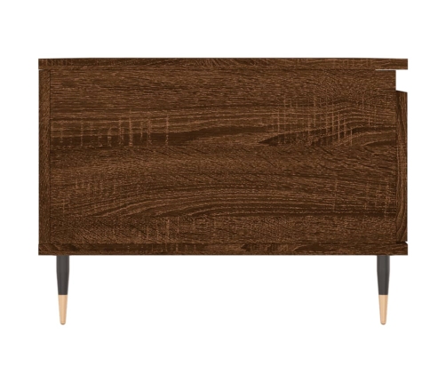 Mesa de centro madera contrachapada marrón roble 90x50x36,5 cm