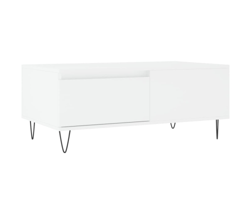 Mesa de centro madera contrachapada blanco 90x50x36,5 cm