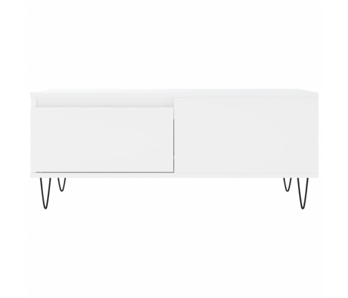 Mesa de centro madera contrachapada blanco 90x50x36,5 cm