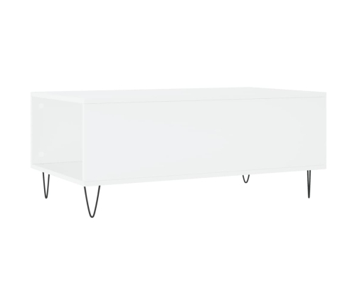 Mesa de centro madera contrachapada blanco 90x50x36,5 cm