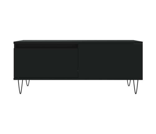 vidaXL Mesa de centro madera contrachapada negro 90x50x36,5 cm