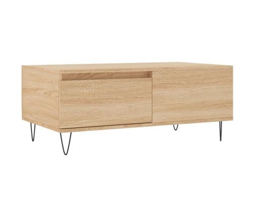 Mesa de centro madera contrachapada roble Sonoma 90x50x36,5 cm