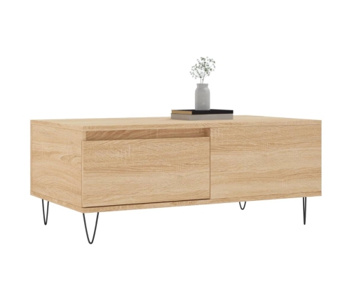 Mesa de centro madera contrachapada roble Sonoma 90x50x36,5 cm