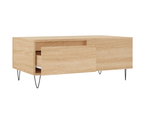 Mesa de centro madera contrachapada roble Sonoma 90x50x36,5 cm